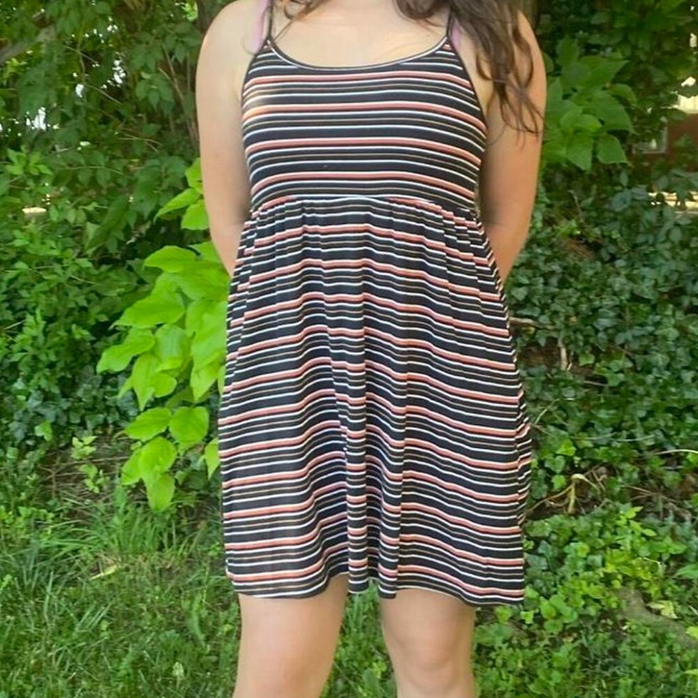Wild Fable Multicolor Striped Adjustable Spaghetti Strap Sundress Size Small